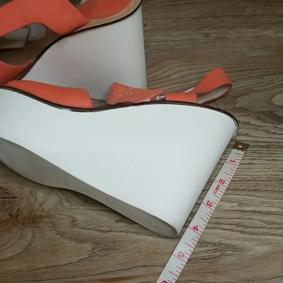 Topshop Womens Coral White Platform Wedge Heel Sandals - Picture 12 of 14